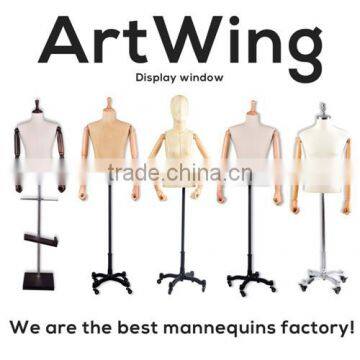 wholesale quality adjustable fabric half body mannequin torso