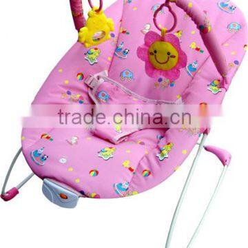 Pink Circus Baby Bouncer, light weighted musical baby rocker cradles with lovely toys