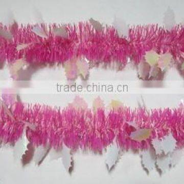 2015 Pink Color PET Christmas Tinsel Garland for Party Decorations