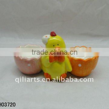 Easter chicken ceramic easter egg holder