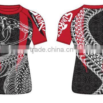 Custom Polyester Men's Short Sleeve MMA Rashguard BJJ OEM