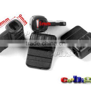 Rectangular Sliding Rope Clamp Clip Slider Cord Lock Stopper Ends For 5mm Dia. Strings Or Cord Webbing Riband #FLS108