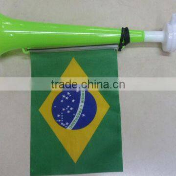 plastic blow party toy horn with national flag