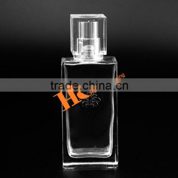 Square Rectangle Clear Glass Bottle Transparent