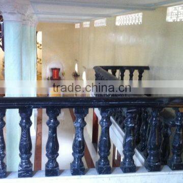 Black Marble Staircase Railing Designs Hand Carved Stone Sculpture From Vietnam photo-5