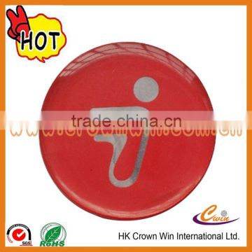 1 inch red round epoxy sticker