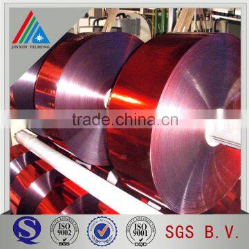 12 micron RED color coated aluminum metallized PET film coated polyster film