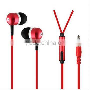 3.5 mm stereo flat calbe earbud with mic /earbuds wtih mic