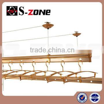 Aluminum Alloy Hanging Clothes Drying Rack Manual Cloth Rack for Ceiling Mounted photo-2