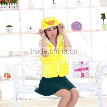 beautiful promotional yellow customized plush duck animal shaped clothes/clothing/dress/garment