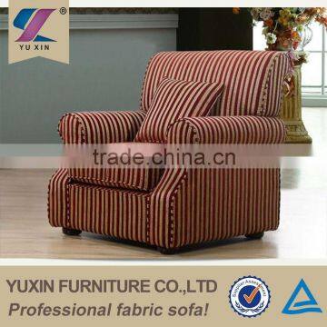 hotel room wooden fabric armchair,comfortable single low seat sofa for elderly