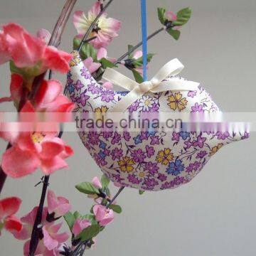 Awesome design of peach bird embroidery crafts hand made scented cotton sachet