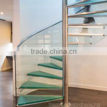 Tempered Spiral Style Glass Stairs For Indoor Stairs