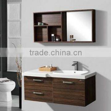 2015 new products wall mounted wood veneer bathroom cabinets