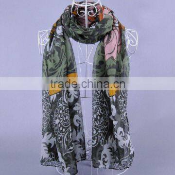 Top Fashion Vintage Bohemia Pattern Women Viscose Shawl Scarf Voile Scarves 180*90 Pashmina Muslim Hijab