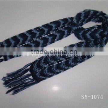 hand knitted water wave scarf SY-1074