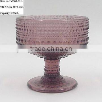Press Unique Drinking Ware/cheap Wine Goblet, Ice-cream Bowl, Tumbler in Colored Glass With Raindrop Designs Emboss photo-5