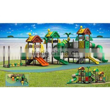 Recycled LLDPE treehouse style outdoor spiral slide with 19 optional site sizes
