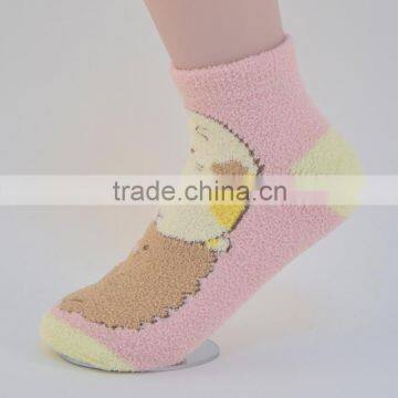 custom animal jaquard cute fuzzy boy child tube sock