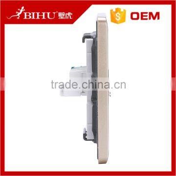 PC Brushed Stainless Steel Material Network Computer Wall Socket Rj45 Wall Outlet