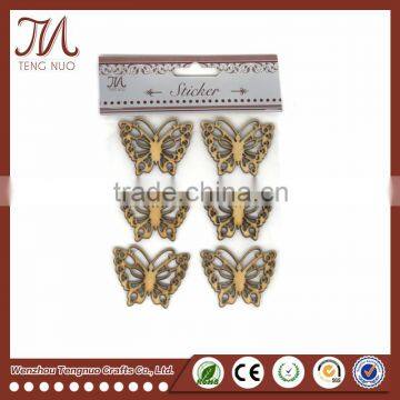 Butterfly Design Decoration Use Laser Carving Wooden Sticker