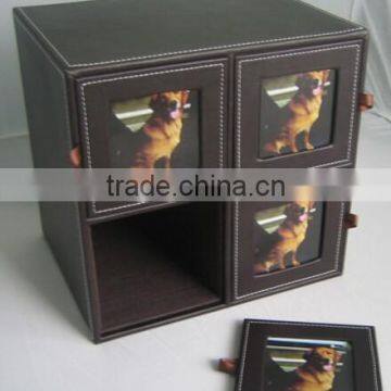 Portable PU Picture Frame Box/ Portable PU Photo Frame Box