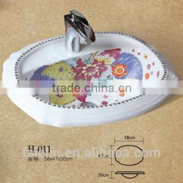 FOSHAN LELIN hand painted art sink art ceramic basin ceramic vanity LH-011