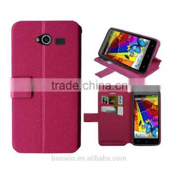 hot pink wallet leather case For mobistel F6 case with high quality factory price