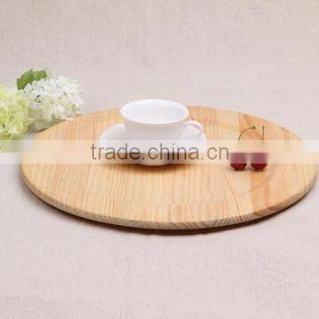 Hot sale Solid wood round wood plate dessert bread tray with high quality