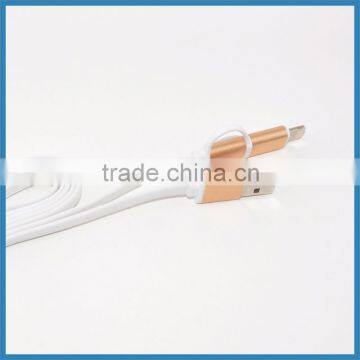 New Arrival High Speed 2 in 1 Flat Noodle USB Date Cable For IOS 8 Pin & Android photo-4