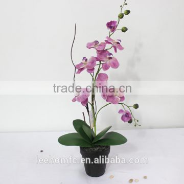 real touch decorative artificial fabrics blossom orchids flower in pots