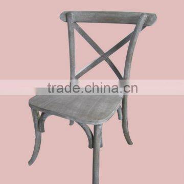 Oak Wood French Style Antique Stacking Cross Back Wedding Dining Chair photo-5