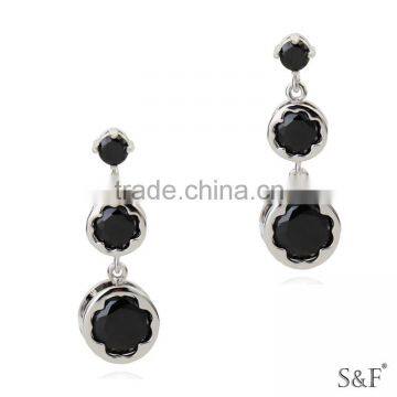 q5993021 Round Colored Stone brass zircon earring