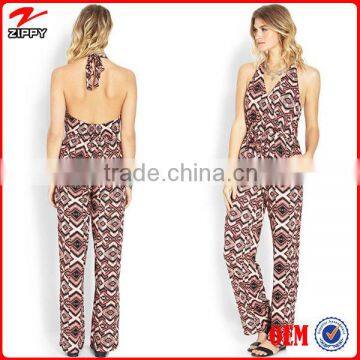 Women Playsuits Wholesale Retro Pattern Printing Jumpsuits/playsuits Women Sexy Jumpsuits