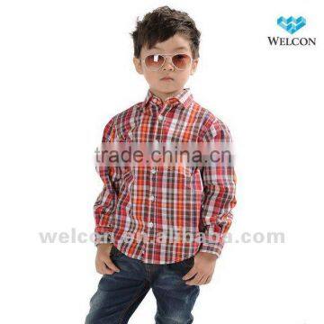 long sleeve new fashion design brand children shirt 100% cotton children dress for boy