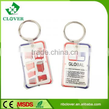 Logo printing accepted 1 LED plastic led keychain flashlight wholesale