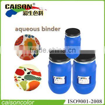 Fabric printing aqueous binder for coloring