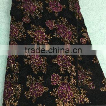 CL14-1 (15) New arrival and high quality African Velvet lace fabric with sequins for dress and clothes