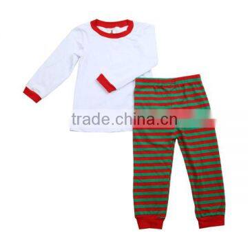 Wholesale 2016 hot selling kids christmas pajamas with red green strip and red white strip kids christmas pajamas