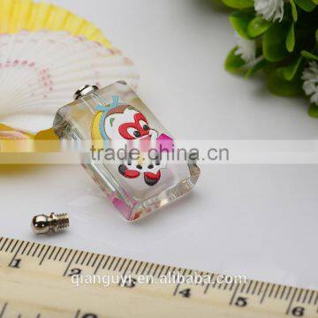 China Factory Customized 3D Photos Crystal Perfume Bottle Pendant Kartoon Monkey DIY Rice Art Pendant for Children Necelace photo-4