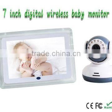 2.4ghz 7 inch size LCD Two- way talk night vision wireless digital baby monitor