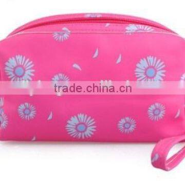 Flower Printing Polyester Liner Cosmetic Bag