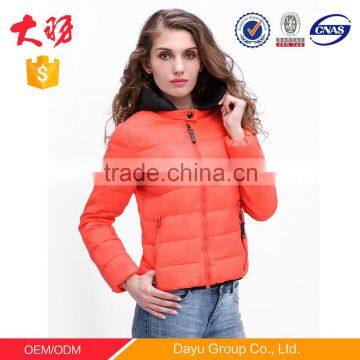 Custom girls puffer jacket winter women half coat varsity jackets and coats