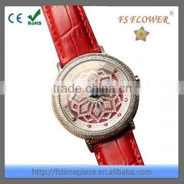 FS FLOWER - Top Luxury Elegant Women Vogue FashionJewelry Rotating Dial Watch Case Set With Diamond