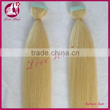 Wholesale top quality AAAAAA grade double drawn colorful European tape hair extensions