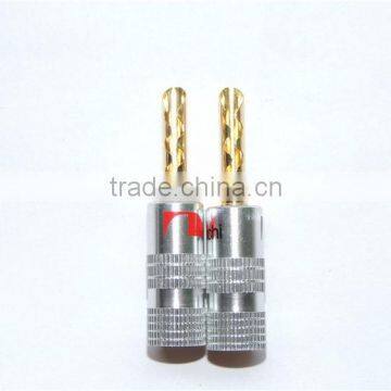 HIGH END 24K Gold plated Speaker Wire Cable Connectors Banana Terminal Plugs Red and Black