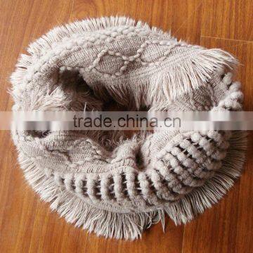 2013 fashion latest design ladies textured knitting snood scarf