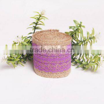 Nature Decorative Burlap Jute Ribbon Lace Bows for Decoration Jute Bow Barrette, Woven Fabric Hair Bow photo-2