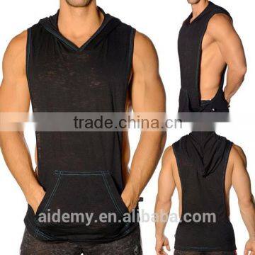 Promotiona 100 cotton mens gym workout custom tank top