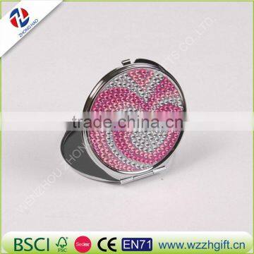 Wedding Party Bridesmaid Girl Friend Promotional Gift,bling Crystal Rhinestone Sticker for Mirror,mini Beauty Makeup Compact Poc photo-5
